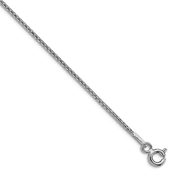 925 Sterling Silver Rhodium Plated 1.1mm Sparkle-Cut Round Box Chain Necklace With 4in Ext. 22 Inch Chain Necklace for W