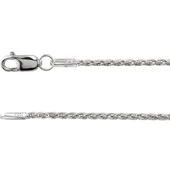 925 Sterling Silver Rhodium Plated 1.25mm Wheat 20 Inch Chain Chain Necklace for Women and Men