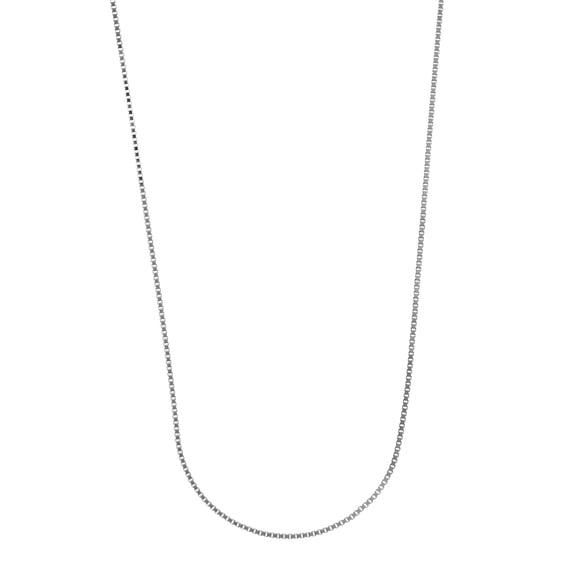 925 Sterling Silver Rhodium Plated 1.2mm Box Chain Necklace Lobster Claw Closure 16 Inch Chain Necklace for Women and Me