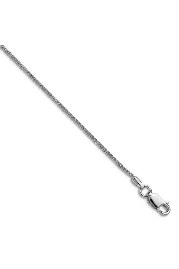 925 Sterling Silver Rhodium Plated 1.3mm 8 Sided Sparkle-Cut Double Spiga Chain Necklace 30 Inch Chain Necklace for Wome