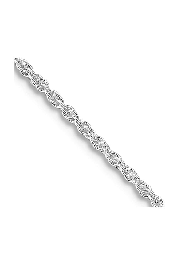925 Sterling Silver Rhodium Plated 1.3mm Loose Rope Chain Necklace 22 Inch Chain Necklace for Women and Men