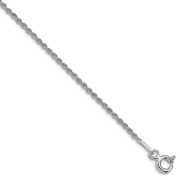 925 Sterling Silver Rhodium Plated 1.3mm Solid Rope Chain Necklace 16 Inch Chain Necklace for Women and Men
