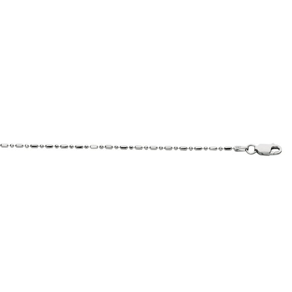 JewelStop 925 Sterling Silver Rhodium Plated 1.5mm Bead & Bar Chain Necklace 16"