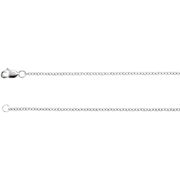 925 Sterling Silver Rhodium Plated 1.5mm Solid Cable 24 Inch Chain Chain Necklace for Women and Men