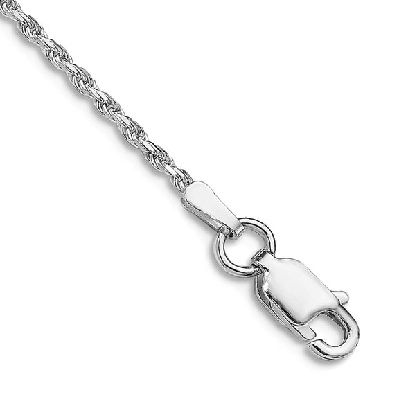 925 Sterling Silver Rhodium Plated 1.5mm Sparkle-Cut Rope Chain Bracelet 7 Inch Link Bracelet for Women and Men