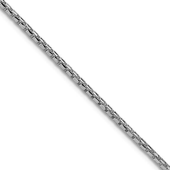 925 Sterling Silver Rhodium Plated 1.5mm Sparkle-Cut Round Box Chain Necklace With 2in Ext. 18 Inch Chain Necklace for W