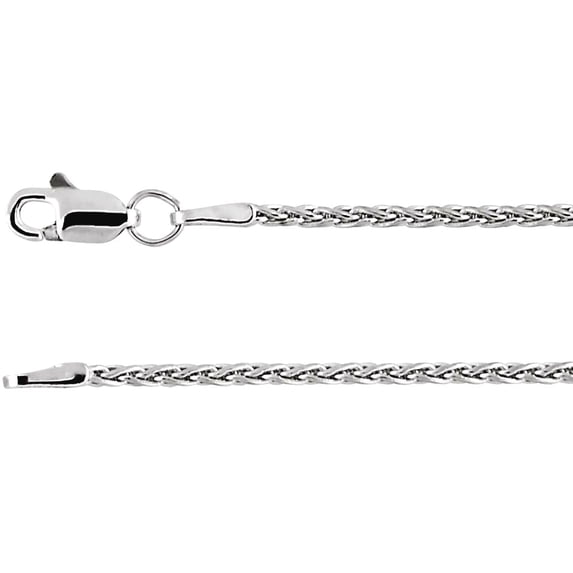 925 Sterling Silver Rhodium Plated 1.5mm Wheat 16 Inch Chain Chain Necklace for Women and Men