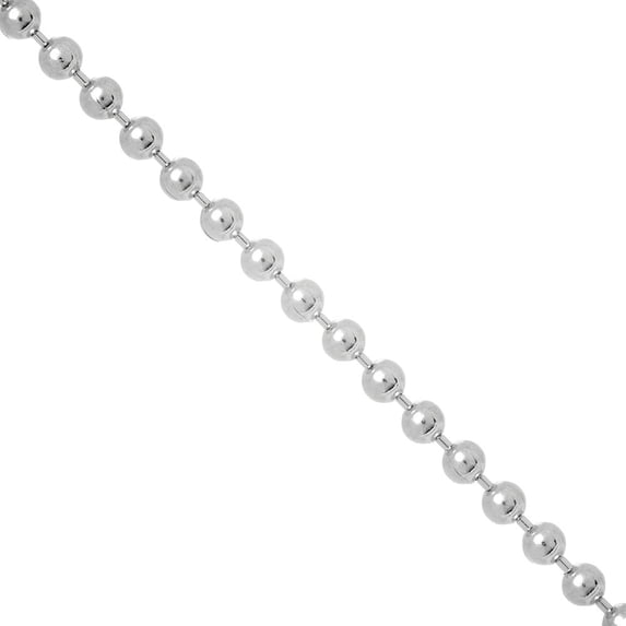 JewelStop 925 Sterling Silver Rhodium Plated 1.8Mm Bead Chain Necklace 18" Lobster Claw
