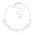 thumbnail image 1 of 925 Sterling Silver Rhodium Plated 15 Dangle Bar Stations Adjustable Choker Necklace 17 Inch Choker Necklace for Women, 1 of 2