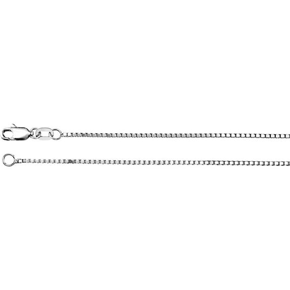 925 Sterling Silver Rhodium Plated 1mm Box 20 Inch Chain Chain Necklace for Women and Men