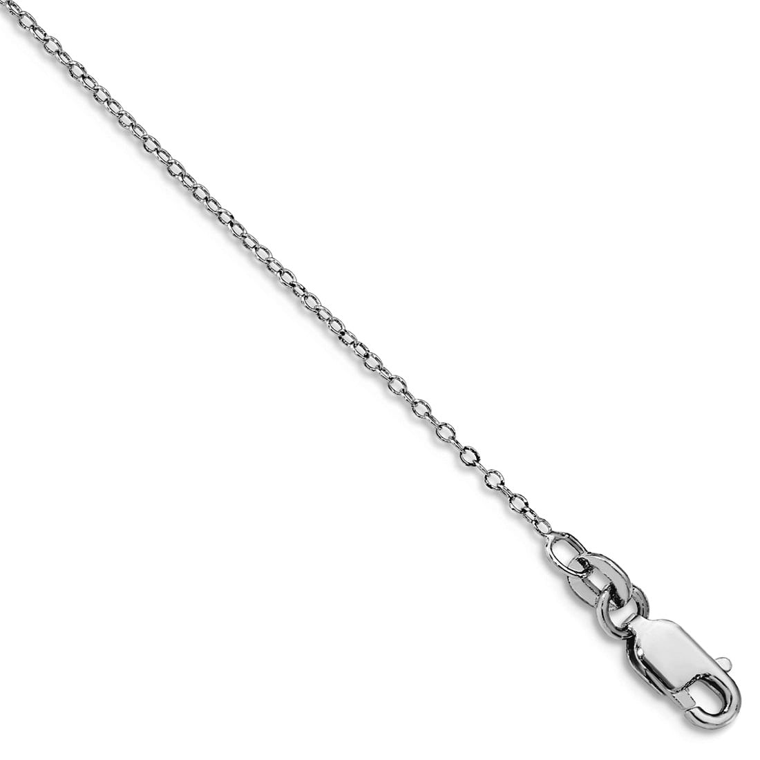 925 Sterling Silver Rhodium Plated 1mm Cable Chain Anklet 10 Inch Anklet for Women and Men