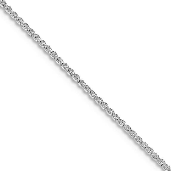 925 Sterling Silver Rhodium Plated 1mm Round Spiga Chain Necklace 14 Inch Chain Necklace - 1.3 Grams