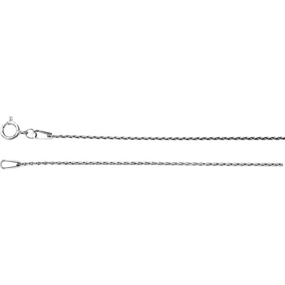 925 Sterling Silver Rhodium Plated 1mm Small Wheat 24 Inch Chain Chain Necklace for Women and Men