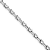 925 Sterling Silver Rhodium Plated 2.2mm Sparkle-Cut Long Link Cable Chain Necklace 22 Inch Chain Necklace for Women and