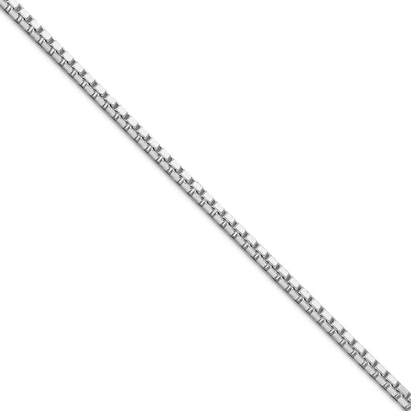 925 Sterling Silver Rhodium Plated 2.5mm Box Chain Necklace 16 Inch Chain Necklace for Women and Men