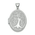 thumbnail image 1 of 925 Sterling Silver Rhodium-Plated 21x16mm Oval Tree Locket, 1 of 7
