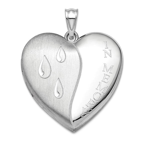 925 Sterling Silver Rhodium Plated 24mm Memory Ash Holder Love Heart Locket Locket Necklace for Women