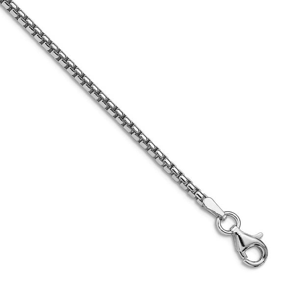 925 Sterling Silver Rhodium Plated 2mm Round Box Chain Necklace 20 Inch Chain Necklace for Women and Men