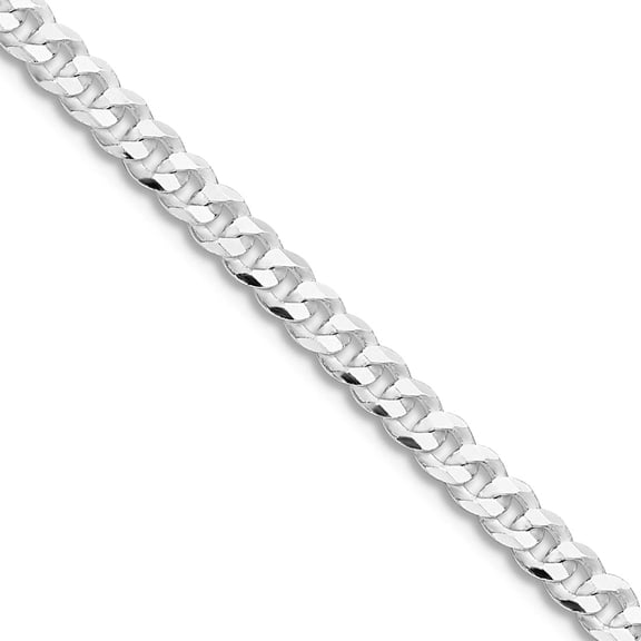 925 Sterling Silver Rhodium Plated 3.15mm Flat Curb Chain Necklace 22 Inch Chain Necklace for Women and Men