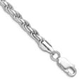 thumbnail image 1 of 925 Sterling Silver Rhodium Plated 3.5mm Sparkle-Cut Rope Chain Ankle Bracelet 10 Inch Anklet for Women and Men, 1 of 2