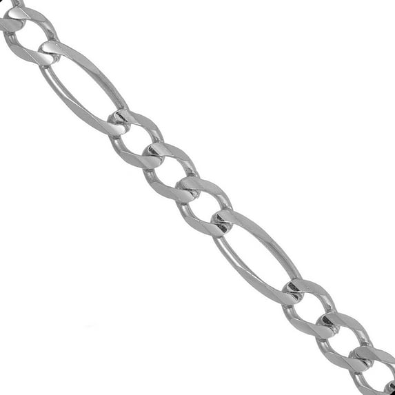 JewelStop 925 Sterling Silver Rhodium Plated 3.7Mm Figaro Chain Necklace 16" Lobster Claw