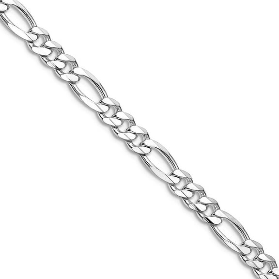 925 Sterling Silver Rhodium Plated 4.5mm Figaro Chain Necklace 22 Inch Chain Necklace for Women and Men