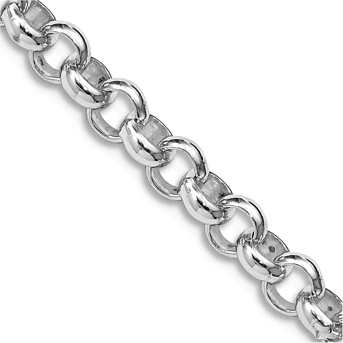 925 Sterling Silver Rhodium Plated 4.6mm Rolo Chain Necklace 36 Inch ...