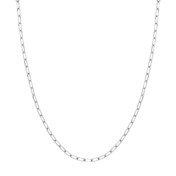 925 Sterling Silver Rhodium Plated 4mm Paper Clip Chain Necklace With Lobster Claw Closure Lock 24 Inc Chain Necklace fo