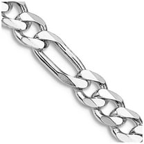 925 Sterling Silver Rhodium Plated 5.25mm Figaro Chain Necklace 26 Inch Chain Necklace for Women and Men