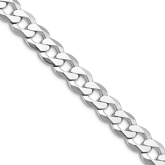 925 Sterling Silver Rhodium Plated 5.75mm Flat Curb Chain Necklace 24 Inch Chain Necklace for Women and Men