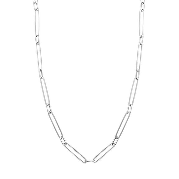 925 Sterling Silver Rhodium Plated 5m 1+1 Paper Clip Chain Necklace With Lobster Claw Closure Lck 20 I Chain Necklace fo