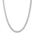 thumbnail image 1 of 925 Sterling Silver Rhodium Plated 6mm Solid Curb Link Chain w/ Lobster Clasp - 24", 1 of 1