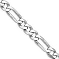 thumbnail image 1 of 925 Sterling Silver Rhodium Plated 7.5mm Figaro Chain Necklace 26 Inch Chain Necklace for Women and Men, 1 of 2