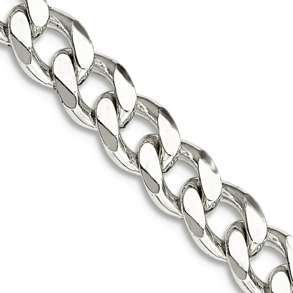 925 Sterling Silver Rhodium Plated 7mm Curb Chain Necklace 22 Inch Chain Necklace for Women and Men