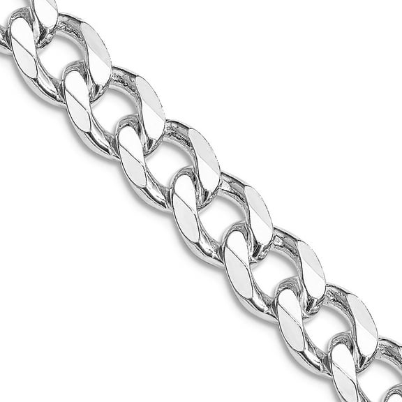 925 Sterling Silver Rhodium Plated 8.3mm Curb Chain Necklace 18 Inch Chain Necklace for Women and Men