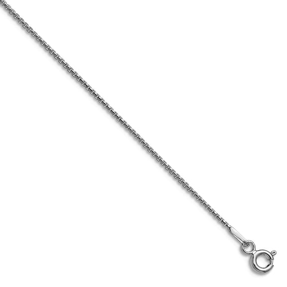 925 Sterling Silver Rhodium Plated .95mm Sparkle-Cut Round Box Chain Necklace With 2in Ext. 18 Inch Chain Necklace for W