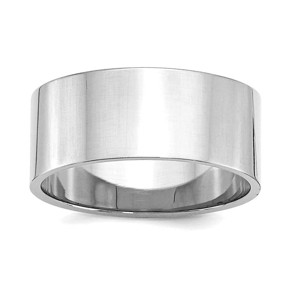 925 Sterling Silver Rhodium Plated 9mm Flat Size 8 Band Ring for Women and Men - 8.0 Grams