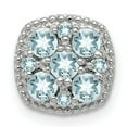thumbnail image 1 of 925 Sterling Silver Rhodium Plated Aquamarine Square Shaped Pendant Slide, 1 of 5