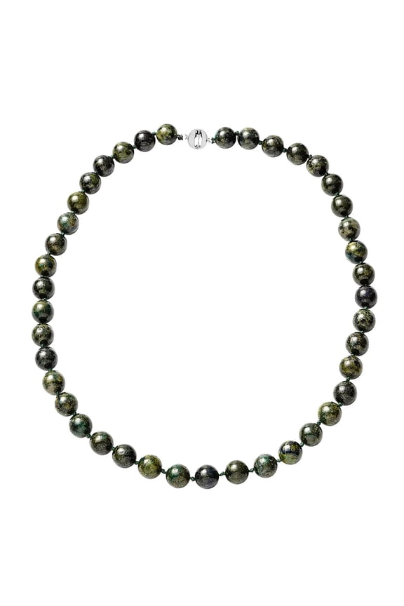 925 Sterling Silver Rhodium Plated Azurite Show Aurora Knotted Beaded Necklace for Women Jewelry for Women Size 20" Birthday Christmas Gifts