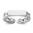 thumbnail image 1 of 925 Sterling Silver Rhodium Plated Bar and Chain Link Adjustable Ring Size 6 Ring for Women and Men, 1 of 2