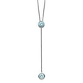 thumbnail image 1 of 925 Sterling Silver Rhodium Plated Blue Topaz With 2inch Ext. Y-necklace 16 Inch 7.46mm Wide Pendant Necklace for Women, 1 of 2