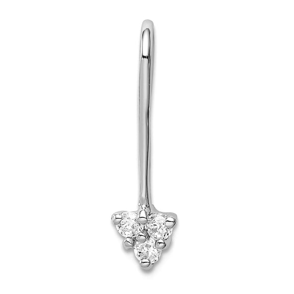 925 Sterling Silver Rhodium Plated Cubic Zirconia Arrow Pendant Necklace Slide Pendant for Women