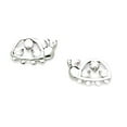 thumbnail image 1 of 925 Sterling Silver Rhodium Plated Cubic Zirconia Beetle Shaped Screw Back Earrings 6x9mm Stud Earring for Women, 1 of 2