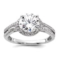 thumbnail image 1 of 925 Sterling Silver Rhodium Plated Cubic Zirconia Halo Ring Size 8 Ring for Women - 2.4 Grams, 1 of 2