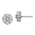 thumbnail image 1 of 925 Sterling Silver Rhodium Plated Cubic Zirconia Hoop Long Drop Dangle Earrings 9.18x9.18mm Wide Hoop Earring for Women, 1 of 2