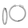 thumbnail image 1 of 925 Sterling Silver Rhodium Plated Cubic Zirconia In and Out Round Hoop Earrings 33.5x33.5mm Wide 2.61mm Thick Hoop Earr, 1 of 2
