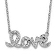 thumbnail image 1 of 925 Sterling Silver Rhodium Plated Cubic Zirconia Love With 1inch Ext Necklace 16 Inch 22.08mm Wide Pendant Necklace for, 1 of 2
