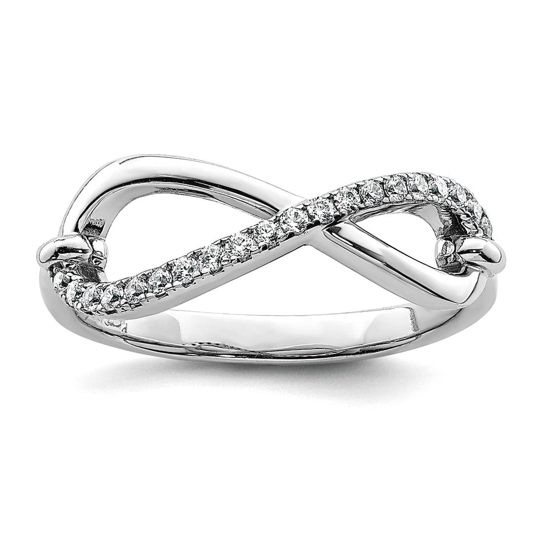 925 Sterling Silver Inlaid Zircon Infinity Symbol Ring main image 0