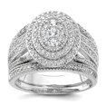 thumbnail image 1 of 925 Sterling Silver Rhodium Plated Cubic Zirconia Ring and Band Set Size 6 Ring for Women and Men, 1 of 2