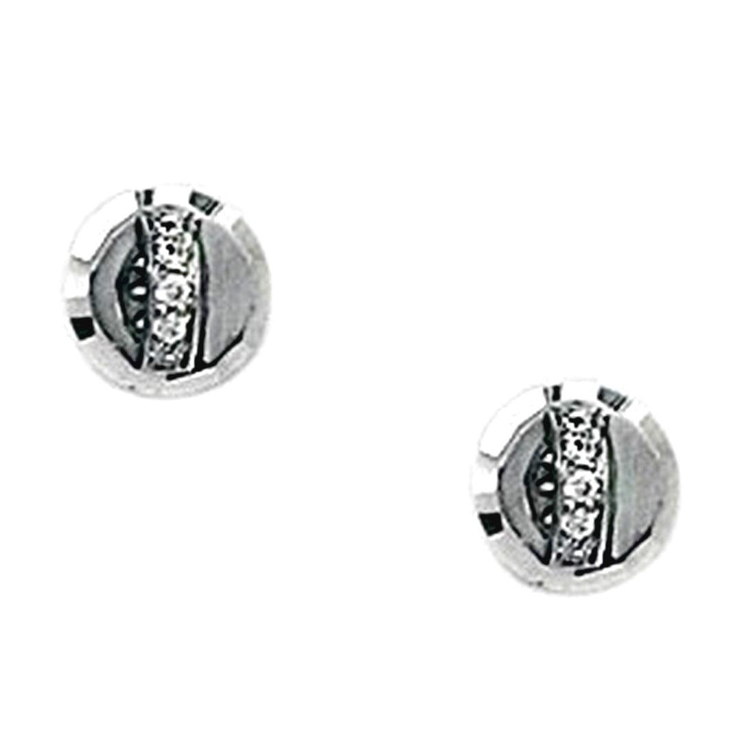 925 Sterling Silver Rhodium Plated Cubic Zirconia Round Screw Back Earrings 6x6mm Stud Earring for Women